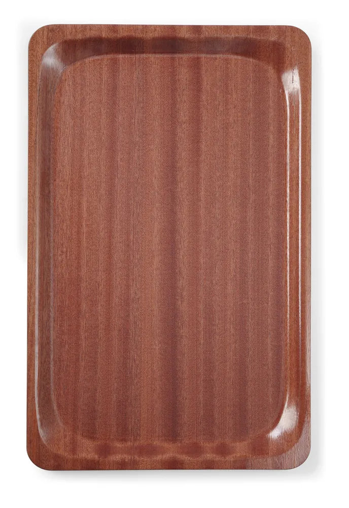 Serviertablett, rechteckig, rutschfest, laminiert, AmerBox, Euronorm, Mahagoni, 370x530mm