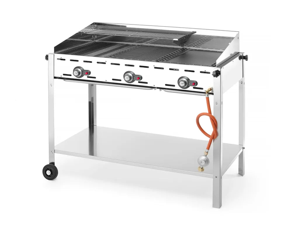 Grillsystem Green Fire mit 3 Brennern, HENDI, Profi Line, 17,4kW, 1078x612x(H)825mm