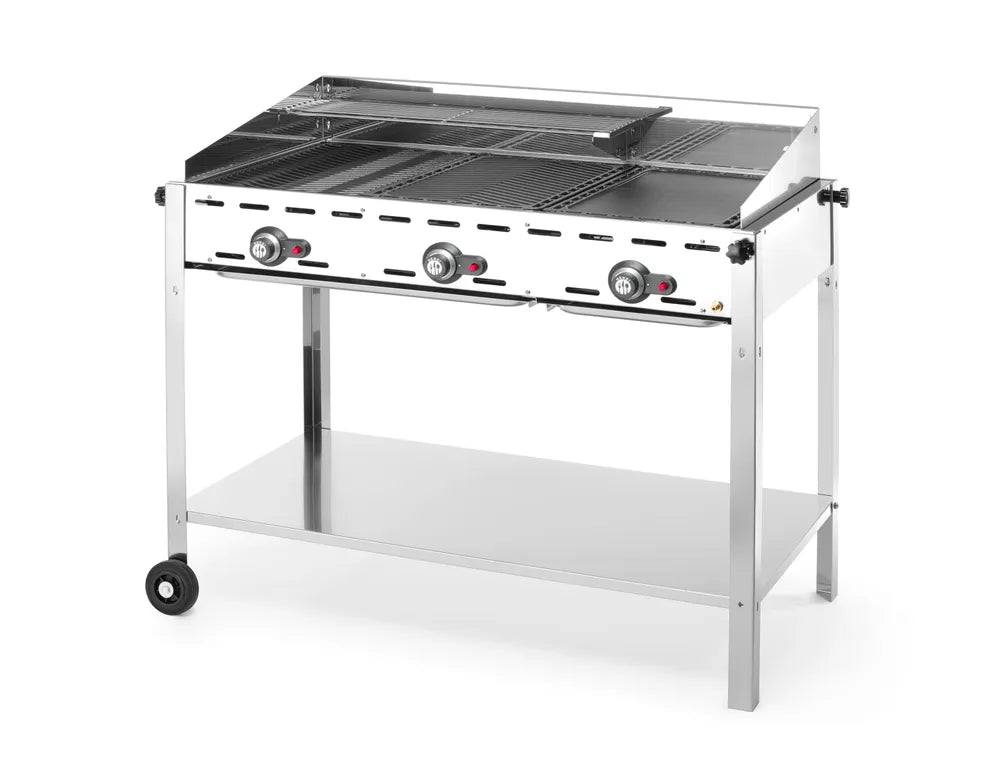 Grillsystem Green Fire mit 3 Brennern, HENDI, Profi Line, 17,4kW, 1078x612x(H)825mm