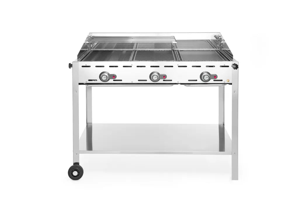 Grillsystem Green Fire mit 3 Brennern, HENDI, Profi Line, 17,4kW, 1078x612x(H)825mm