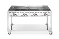 Grillsystem Green Fire mit 4 Brennern, HENDI, Profi Line, mit Rollengestell, Hellgrau, 22kW, 1400x612x(H)825mm