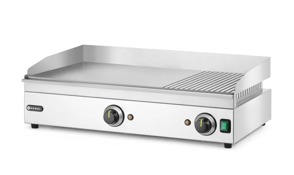 Grillplatte 1/3 gerillt, HENDI, Kitchen Line, 220-240V/3500W, 697x474x(H)241mm