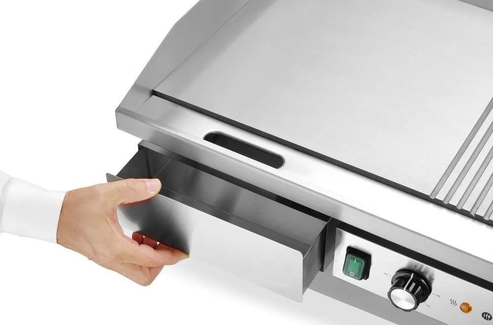 Grill, halb glatt, halb gerippt, HENDI, Budget Line, 400V/4400W, 720x460x(H)241mm
