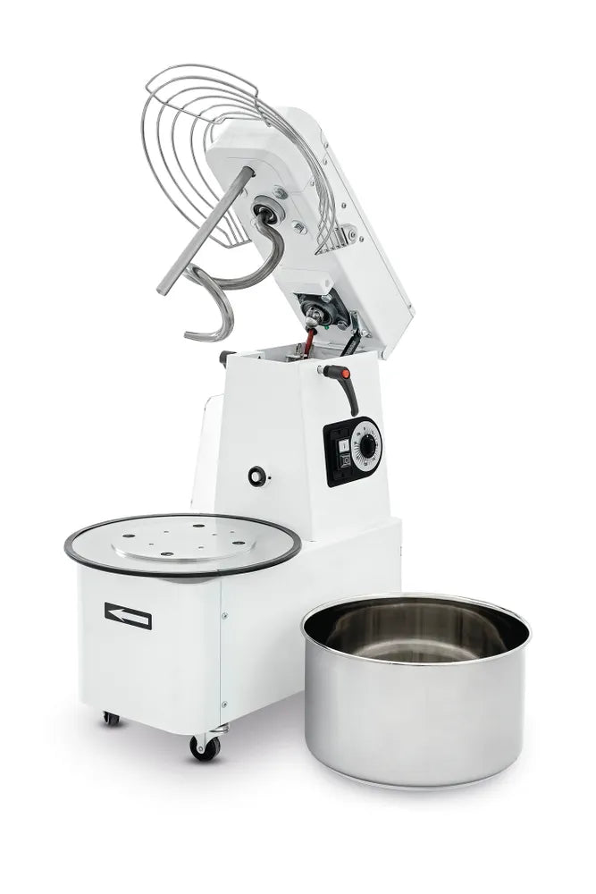Spiralmischer mit steigendem Kopf und herausnehmbarer Schüssel, HENDI, 56 kg/h, 22L, 400V/750W, 400x672x(H)730mm