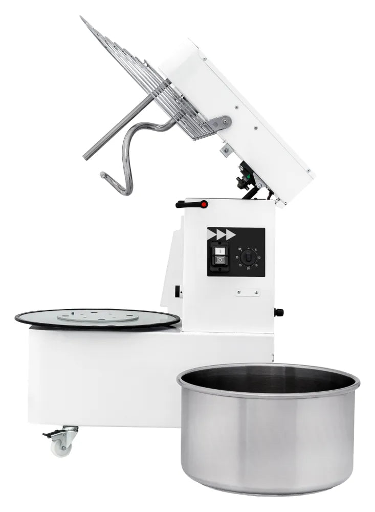 Spiralmischer mit steigendem Kopf und herausnehmbarer Schüssel, HENDI, 56 kg/h, 22L, 400V/750W, 400x672x(H)730mm