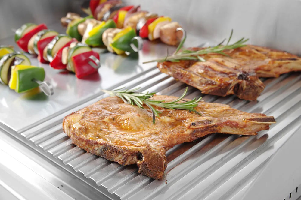 Grillplatte, HENDI, Profi Line, 1/2 glatt, 1/2 gerillt, 230V/2400W, 527x404x(H)233mm