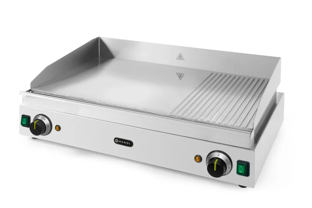Grillplatte, HENDI, Profi Line, 2/3 glatt, 1/3 gerillt, 230V/3500W, 697x474x(H)241mm