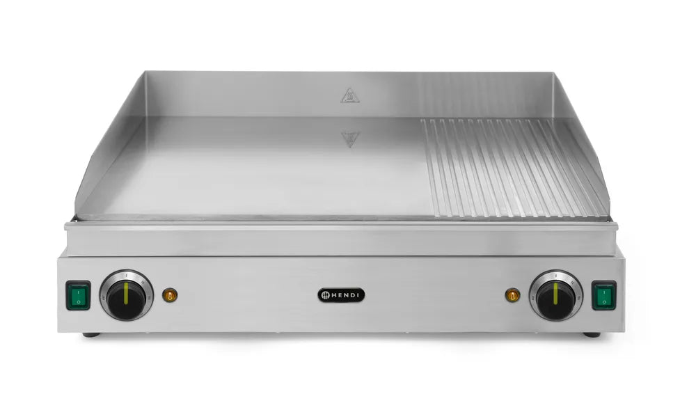 Grillplatte, HENDI, Profi Line, 2/3 glatt, 1/3 gerillt, 230V/3500W, 697x474x(H)241mm