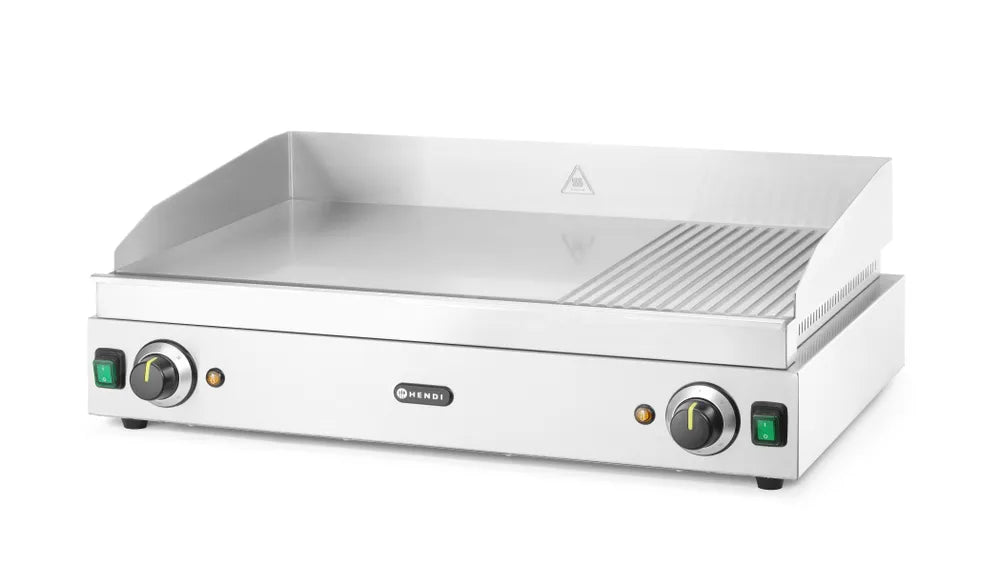 Grillplatte, HENDI, Profi Line, 2/3 glatt, 1/3 gerillt, 230V/3500W, 697x474x(H)241mm