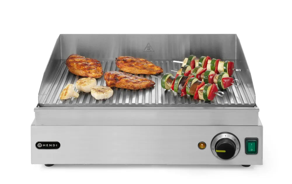 Grillplatte, HENDI, Profi Line, gerillte Ausführung, 230V/2400W, 527x404x(H)233mm