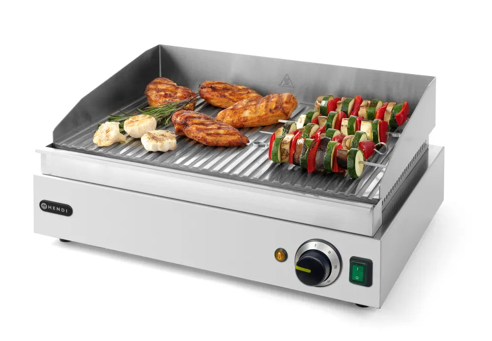 Grillplatte, HENDI, Profi Line, gerillte Ausführung, 230V/2400W, 527x404x(H)233mm