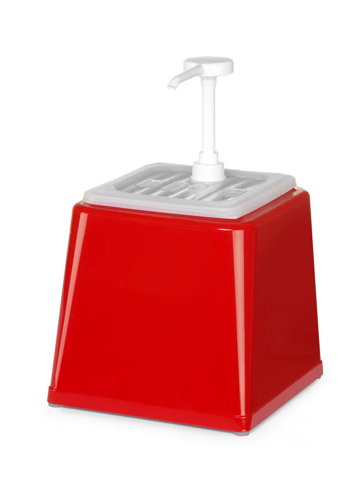 Pump-Saucenspender, HENDI, 2,5L, Rot, 230x210x(H)327mm