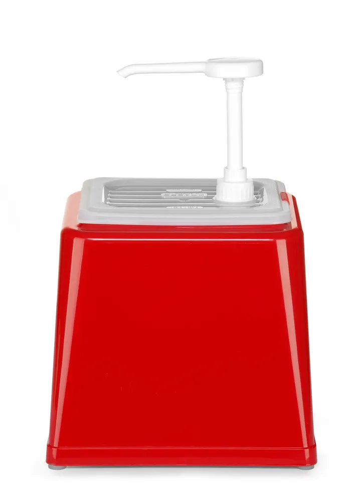 Pump-Saucenspender, HENDI, 2,5L, Rot, 230x210x(H)327mm
