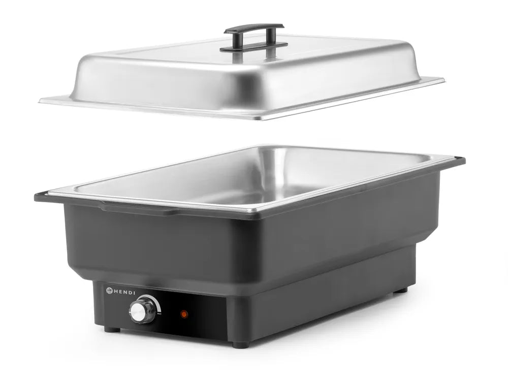 Chafing Dish Tellano, elektrisch, HENDI, Kitchen Line, GN 1/1, 9L, 220-240V/900W, 575x349x(H)278mm