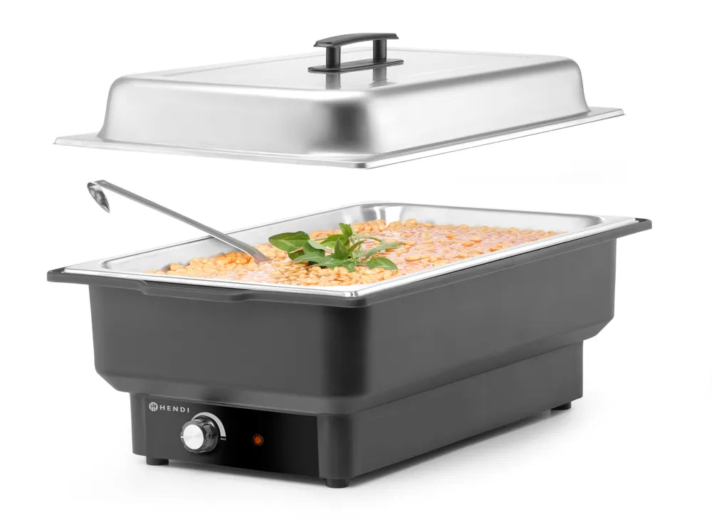 Chafing Dish Tellano, elektrisch, HENDI, Kitchen Line, GN 1/1, 9L, 220-240V/900W, 575x349x(H)278mm