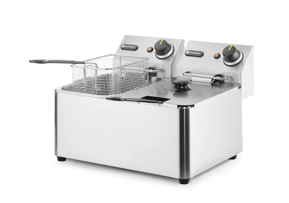 Fritteuse, 2 x 4 l, HENDI, Kitchen Line, 8L, 230V/6000W, 470x380x(H)315mm