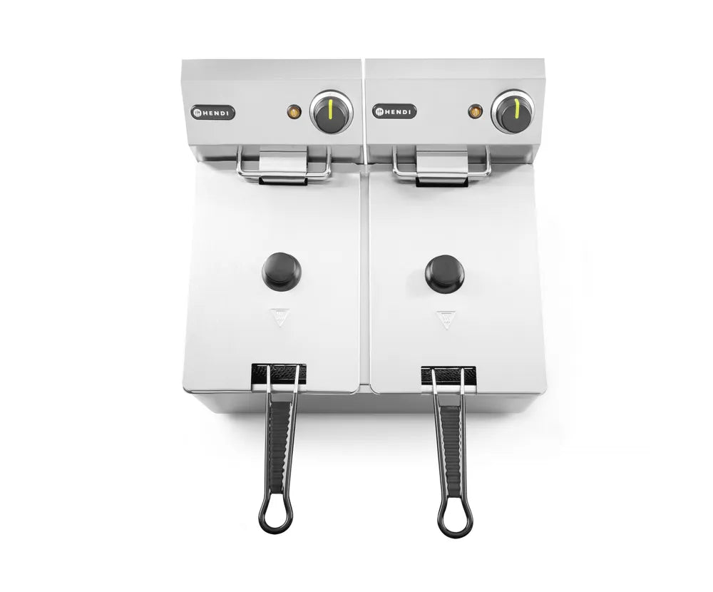 Fritteuse, 2 x 4 l, HENDI, Kitchen Line, 8L, 230V/6000W, 470x380x(H)315mm
