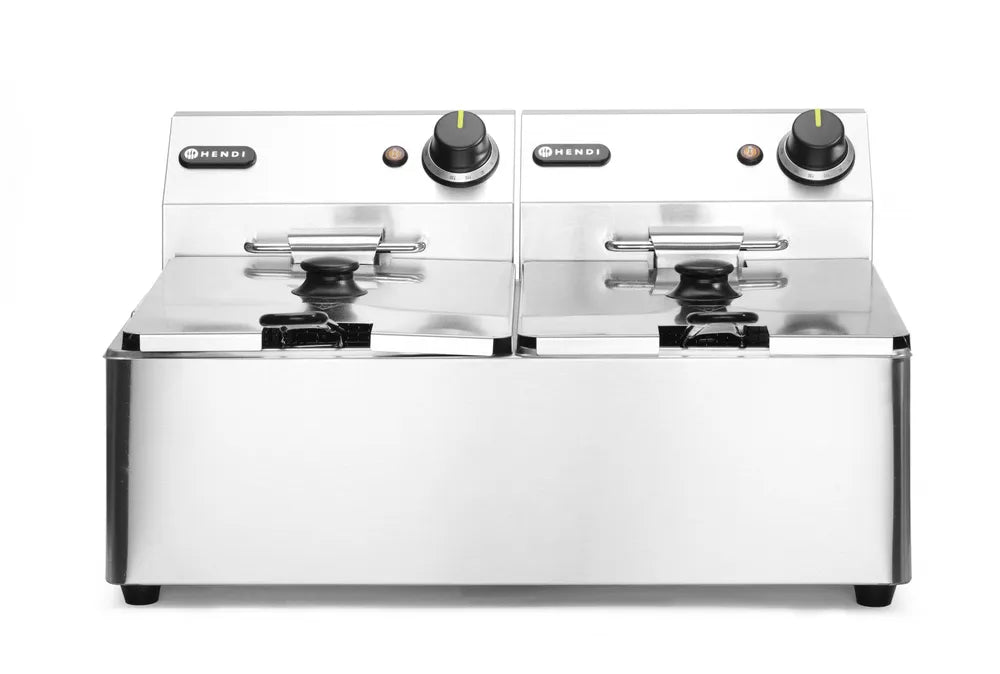 Friteuse Kitchen Line - 2x6L, HENDI, Kitchen Line, 12L, 230V/6600W, 550x430x(H)305mm