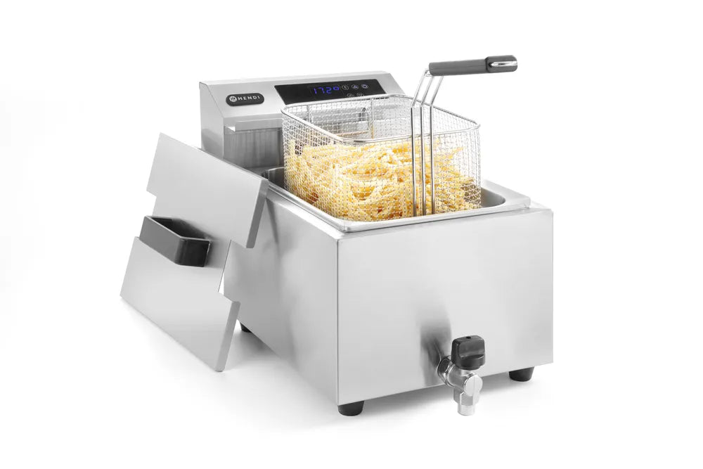 Friteuse Profi Line digital - mit Ablasshahn - 8 l, HENDI, Profi Line, 8L, 230V/3500W, 305x515x(H)345mm