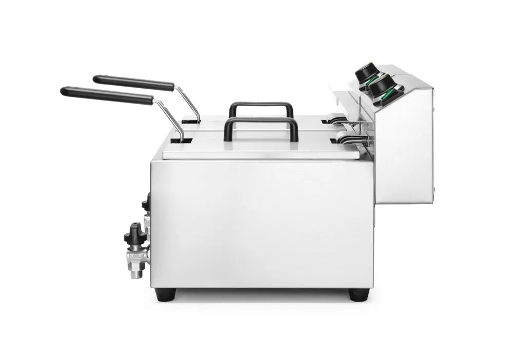 Fritteuse Profi Line mit Ablasshahn, 2×8 l, HENDI, Profi Line, 16L, 230V/7000W, 610x515x(H)369mm