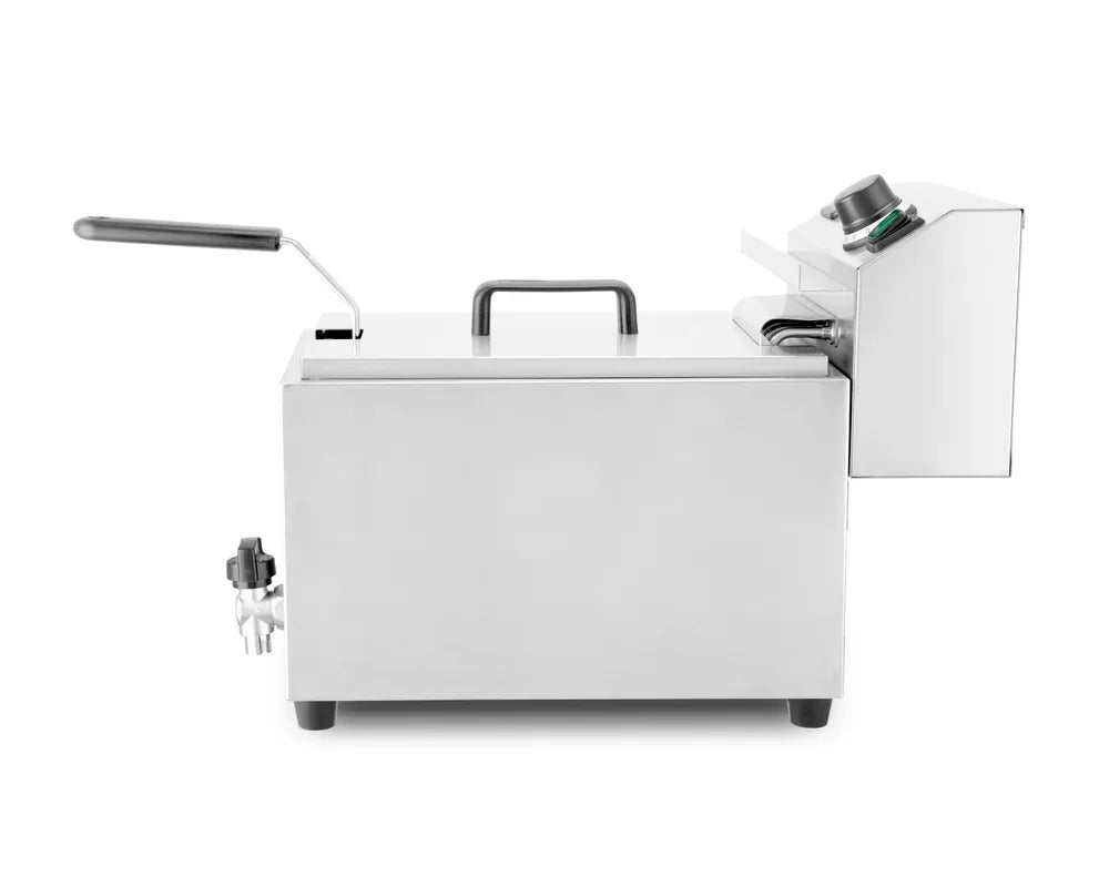 Fritteuse XL mit Ablasshahn, HENDI, Profi Line, 10L, 400V/6600W, 300x585x(H)377mm