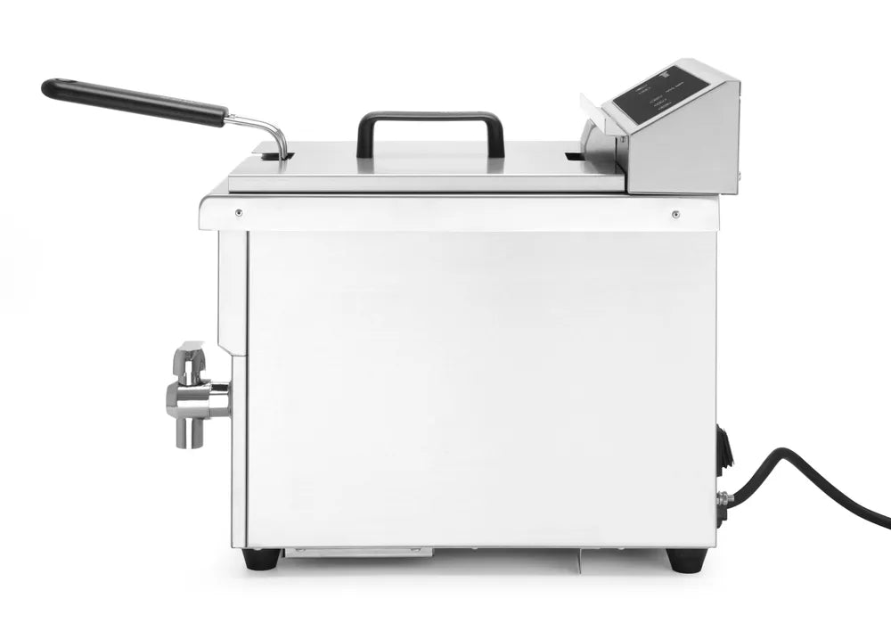 Induktionsfritteuse mit Ablasshahn - 8 l, HENDI, 8L, Hellgrau, 230V/3500W, 288x619x(H)408mm