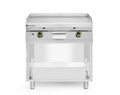Gasgrillplatte, glatt, mit auf 3 Seiten geschlossenem Unterschrank, HENDI, Kitchen Line, 10kW, 800x700x(H)900mm