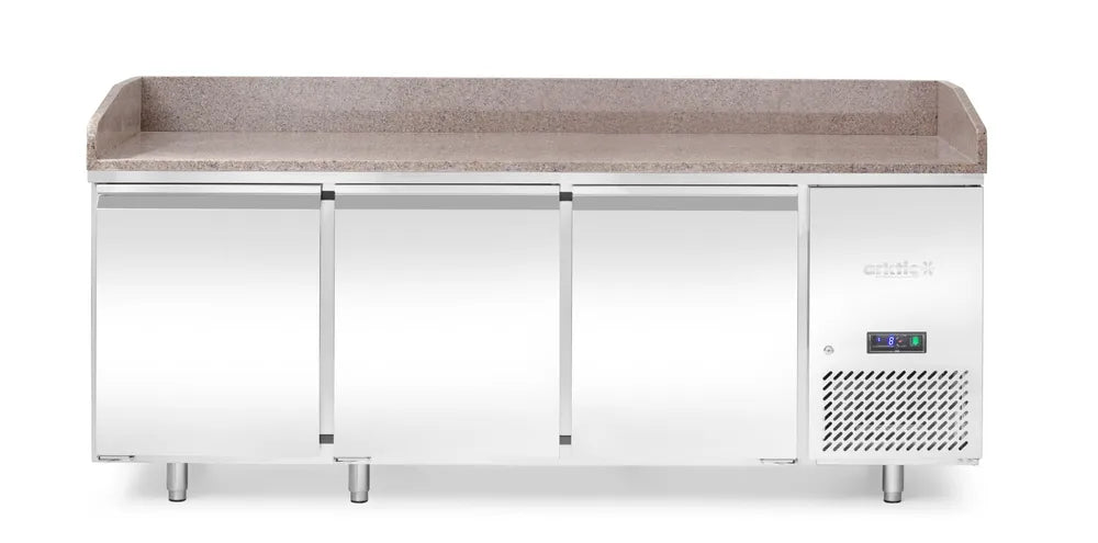 Pizzakühltisch mit Granitarbeitsplatte, 3-türig, Arktic, 375L, Granit, 230V/400W, 2010x800x(H)875mm