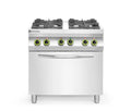 Gasherd 4-flammig mit Ofen GN 1/1, HENDI, Kitchen Line, 230V/3000W, 19kW, 800x722x(H)900mm