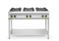 Gasherd - 6 Kochfelder, offener Unterbau, HENDI, Kitchen Line, 28,5kW, 1200x700x(H)900mm