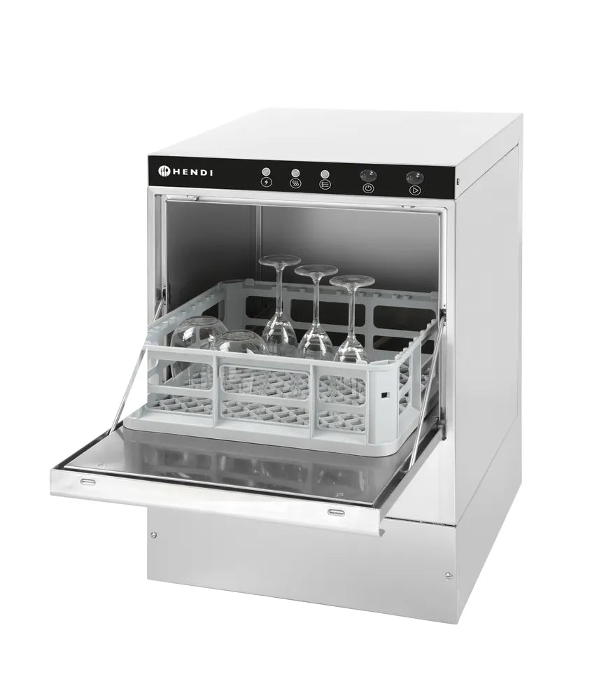 Geschirrspüler 40x40 - elektromechanische Steuerung, HENDI, mit Laugenpumpe, 230V/2800W, 470x510x(H)710mm