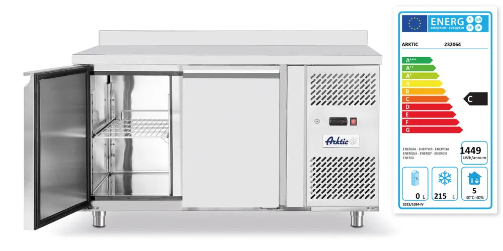 Tiefkühltisch, zweitürig Profi Line 280 L, Arktic, Profi Line, GN 1/1, 280L, 230V/600W, 1360x700x(H)910mm