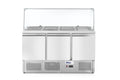 Kühltisch, dreitürig mit Glasdisplay 380L, Arktic, 230V/310W, 1390x702x(H)1330mm