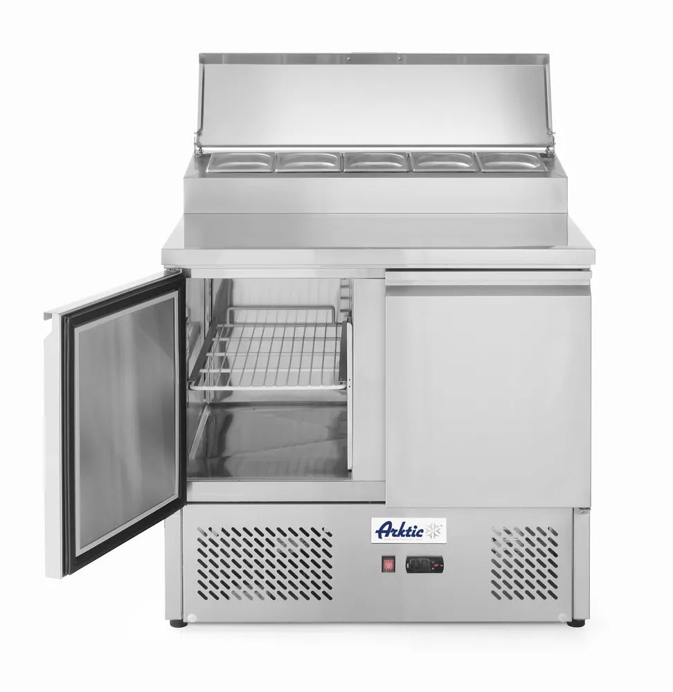 Kühltisch, zweitürig mit Aufsatz-Kühlvitrine 300 L, Arktic, 230V/310W, 900x702x(H)1265mm