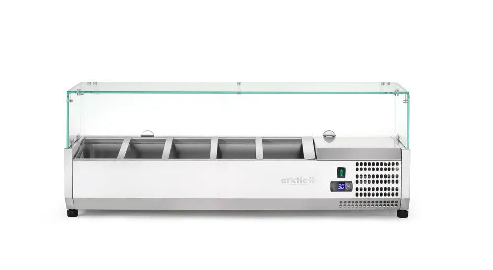 Aufsatz-Kühlvitrine Gastronorm 1/4, Arktic, 5x GN 1/4, 230V/180W, 1205x335x(H)460mm
