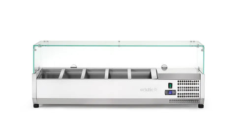 Aufsatz-Kühlvitrine Gastronorm 1/4, Arktic, 5x GN 1/4, 230V/180W, 1205x335x(H)460mm