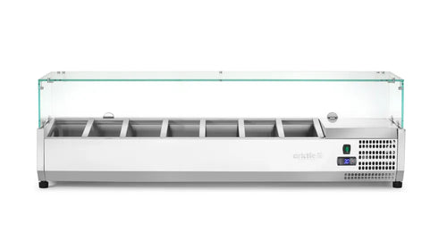 Aufsatz-Kühlvitrine Gastronorm 1/4, Arktic, 7x GN 1/4, 230V/180W, 1505x335x(H)460mm