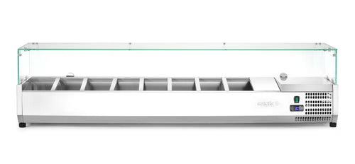 Aufsatz-Kühlvitrine Gastronorm 1/4, Arktic, 8x GN 1/4, 230V/180W, 1805x335x(H)460mm