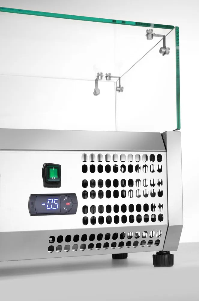 Aufsatz-Kühlvitrine Gastronorm 1/4, Arktic, 8x GN 1/4, 230V/180W, 1805x335x(H)460mm