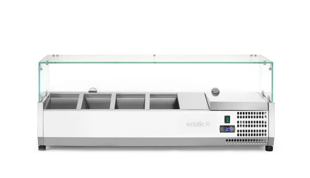 Aufsatz-Kühlvitrine Gastronorm 1/3, Arktic, 7x GN 1/3, 230V/180W, 1605x420x(H)460mm