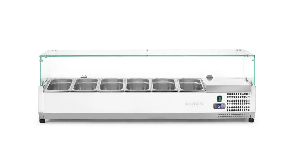 Aufsatz-Kühlvitrine Gastronorm 1/3, Arktic, 4x GN 1/3, 230V/180W, 1208x400x(H)456mm