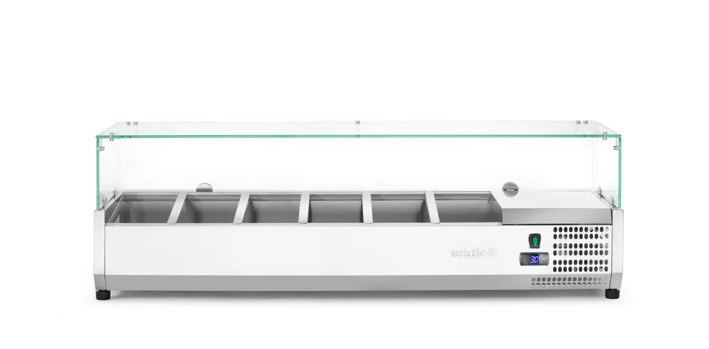 Aufsatz-Kühlvitrine Gastronorm 1/3, Arktic, 6x GN 1/3, 230V/180W, 1405x420x(H)456mm