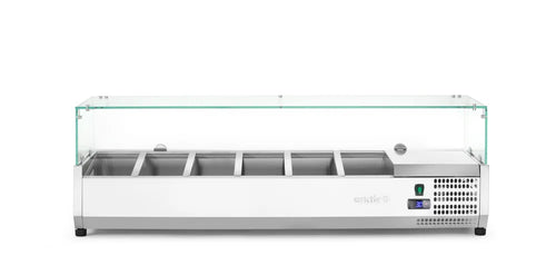 Aufsatz-Kühlvitrine Gastronorm 1/3, Arktic, 6x GN 1/3, 230V/180W, 1405x420x(H)456mm