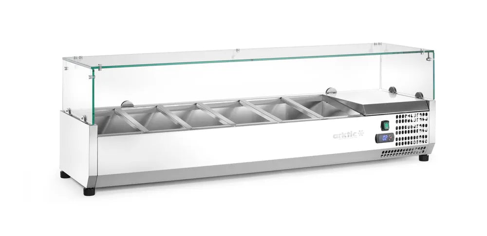 Aufsatz-Kühlvitrine Gastronorm 1/3, Arktic, 6x GN 1/3, 230V/180W, 1405x420x(H)456mm
