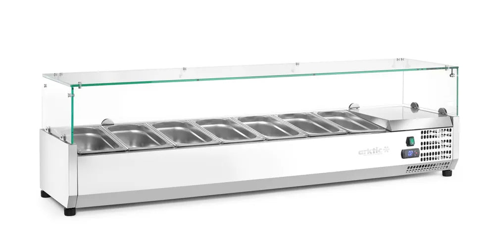 Aufsatz-Kühlvitrine Gastronorm 1/3, Arktic, 7x GN 1/3, 230V/180W, 1605x420x(H)460mm