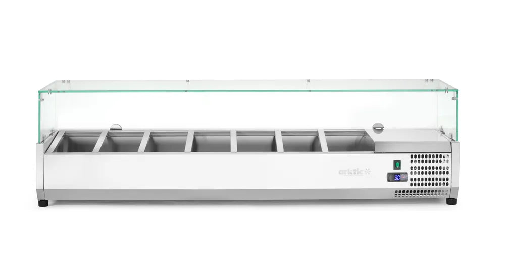 Aufsatz-Kühlvitrine Gastronorm 1/3, Arktic, 7x GN 1/3, 230V/180W, 1605x420x(H)460mm