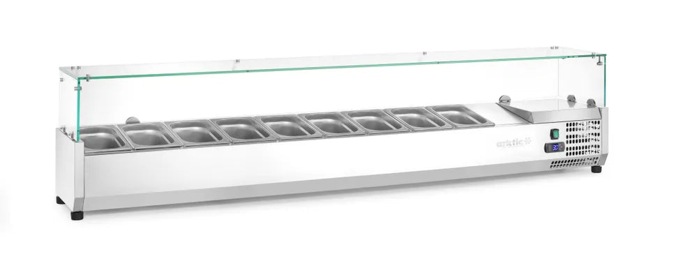 Aufsatz-Kühlvitrine Gastronorm 1/3, Arktic, 9x GN 1/3, 230V/180W, 2005x420x(H)456mm
