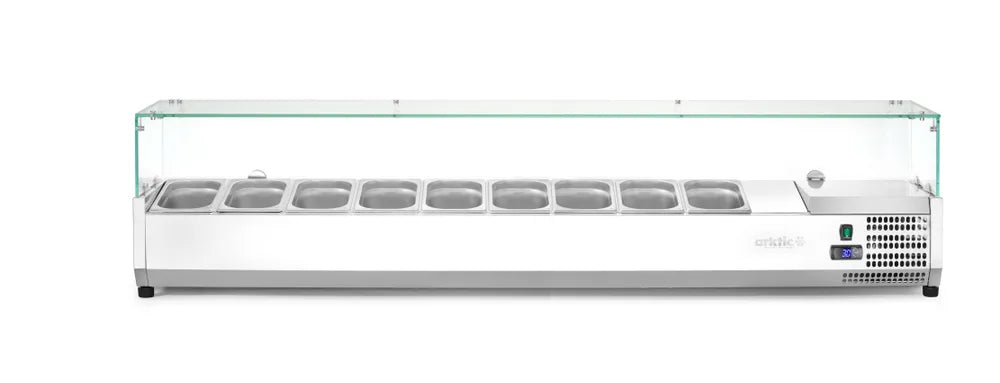 Aufsatz-Kühlvitrine Gastronorm 1/3, Arktic, 9x GN 1/3, 230V/180W, 2005x420x(H)456mm