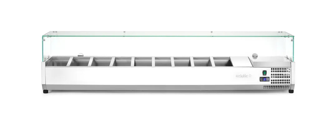 Aufsatz-Kühlvitrine Gastronorm 1/3, Arktic, 9x GN 1/3, 230V/180W, 2005x420x(H)456mm
