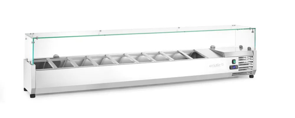Aufsatz-Kühlvitrine Gastronorm 1/3, Arktic, 9x GN 1/3, 230V/180W, 2005x420x(H)456mm
